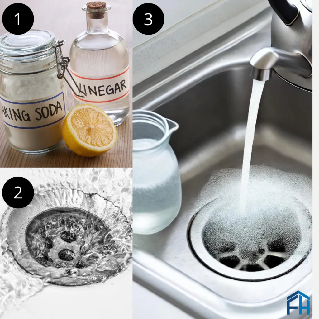 Para obstrucciones en el fregadero puedes intentar con bicarbonato de sodio, vinagre y limón